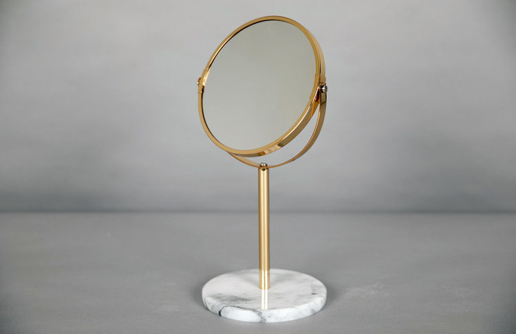 Elegant Metal edge With Marble Foundation Mirror