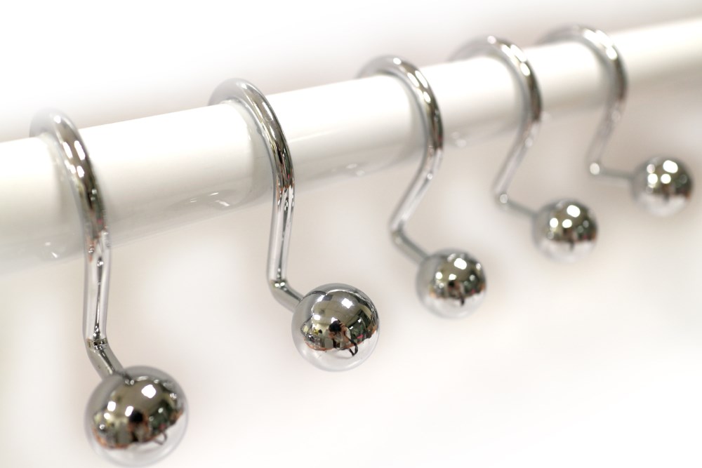 Metal ball Design decorative shower curtain hook set, Hot sale High Quality bathroom shower curtain hook