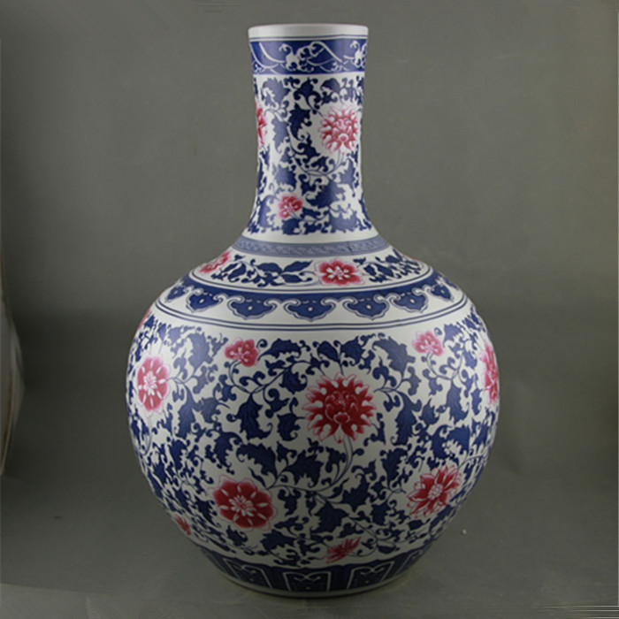 Antique chinese handmade blue and white porcelain decoration ceramic vase for home hotels