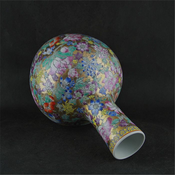 Jingdezhen antique hand painted famille rose porcelain ceramic flower vase for collection