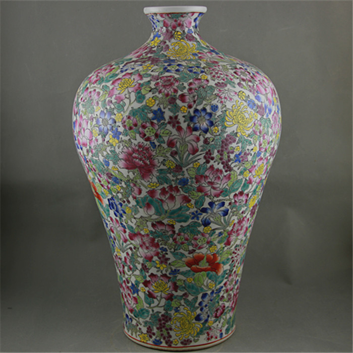 Jingdezhen unque heavy famille rose porcelain ceramic flower vase chinese for home decor