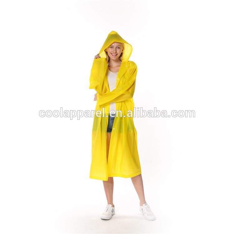 New Design adult recycled raincoat one piece EVA 0.18mm transparent plastic raincoat for adult