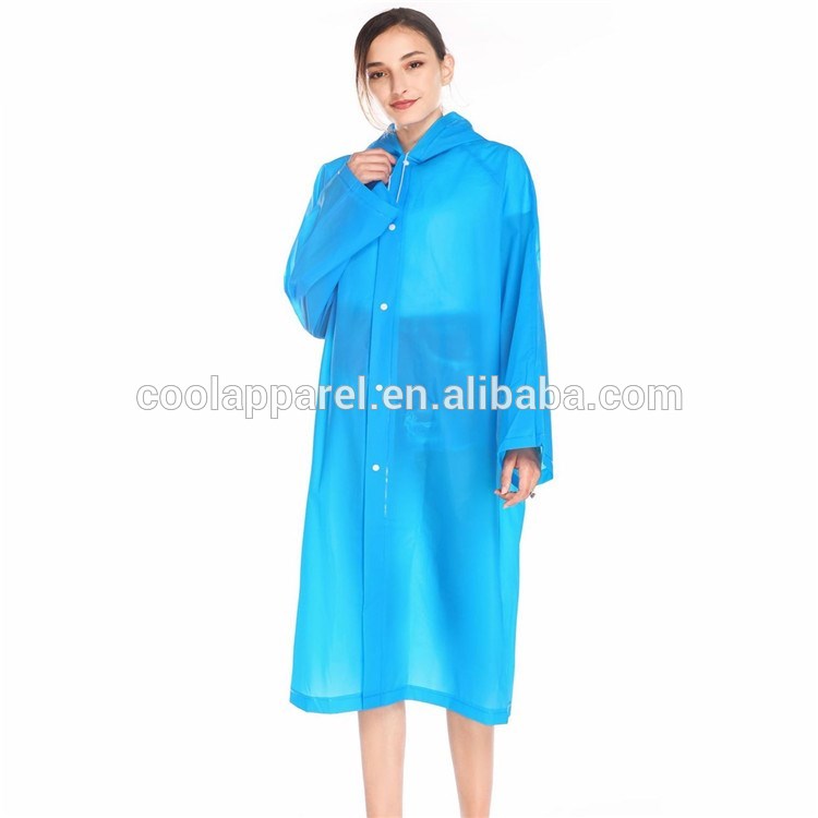 New Design adult recycled raincoat one piece EVA 0.18mm transparent plastic raincoat for adult