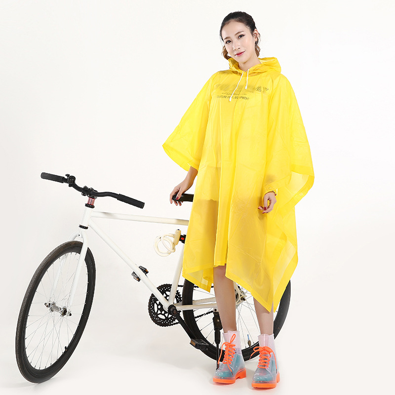 MC-612 fashion adult plastic long EVA rain coat outdoor bike rain poncho