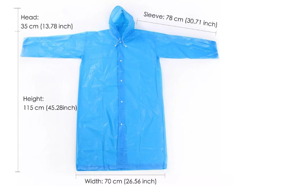 EVA Plastic Rain Coat Waterproof Rain Wear Coat Ponchos Raincoat