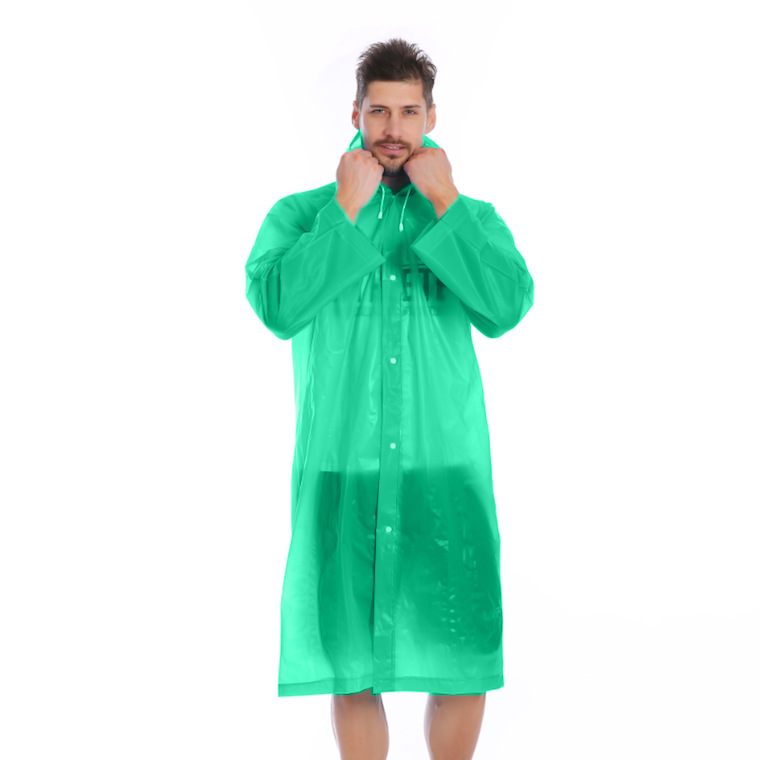 Hot selling portable  EVA plastic rain coat outdoor hiking rain poncho for men and women