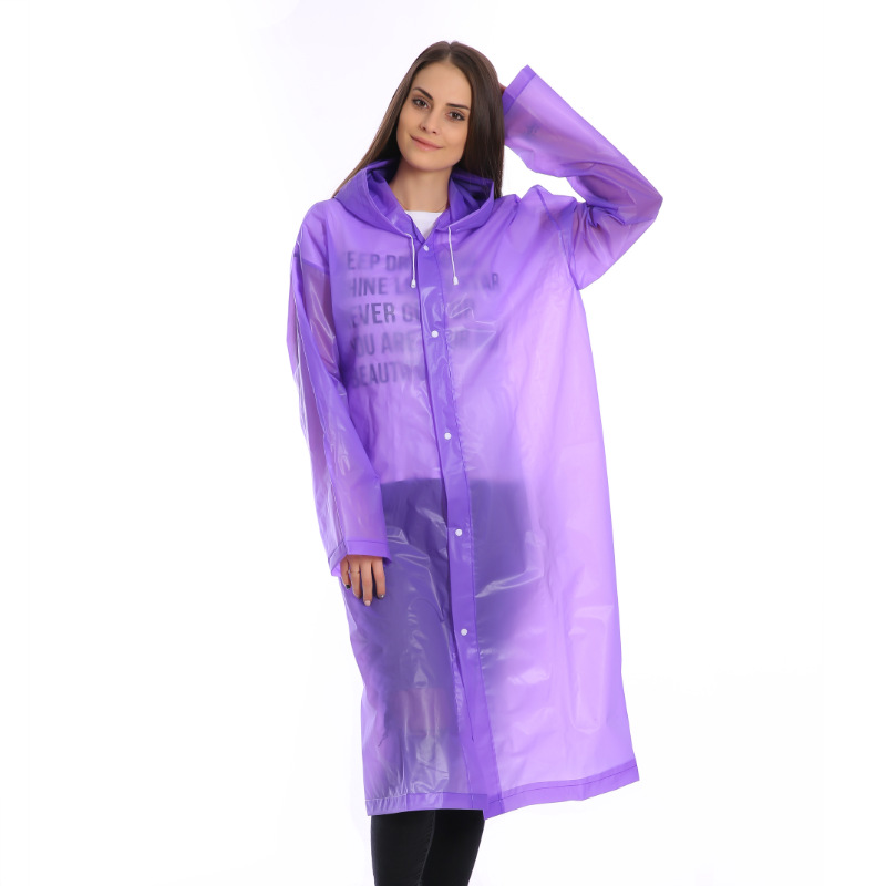 MC-600 2018  fashion adult plastic long EVA rain coat rain poncho