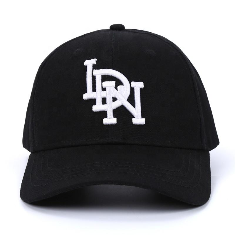 Black custom raised embroidery logo baseball cap
