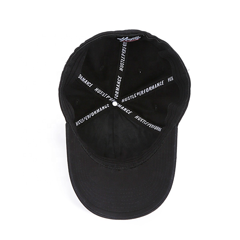 Black custom raised embroidery logo baseball cap