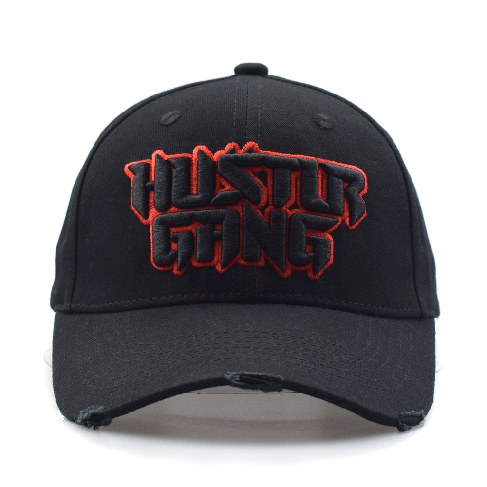 5% off custom black embroidery baseball cap with 3Dembroidered logo