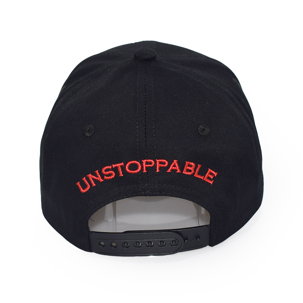 5% off custom black embroidery baseball cap with 3Dembroidered logo
