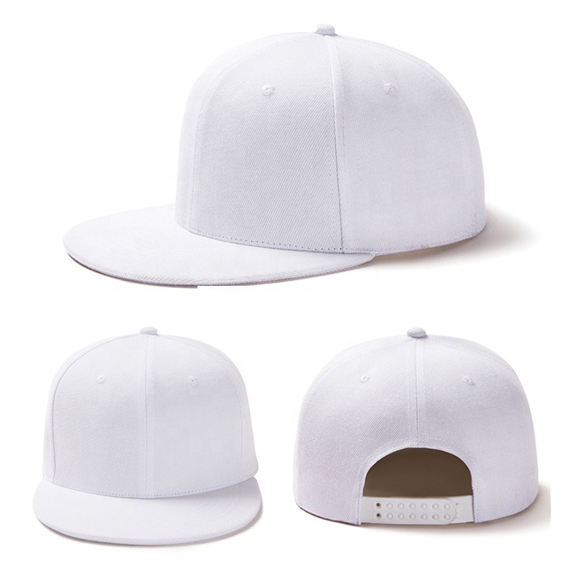 6 Panel plain blank snapback hat cap