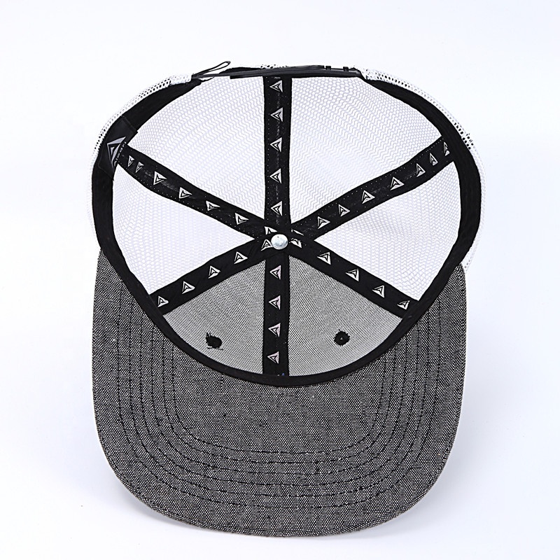 OEM ODM Hat Factory Wholesale Custom Embroidered Logo Flat Brim Mesh Cap Trucker Hats