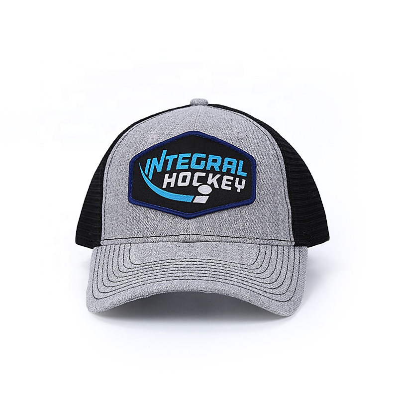 Custom patch logo fashion trucker mesh cap hats with embroidery patch