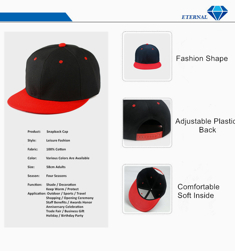 Customize plain snapback hats high quality blank snapback hats