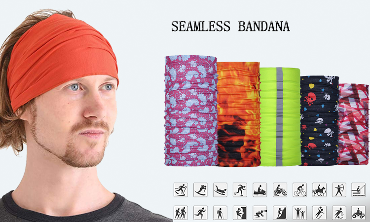 Seamless bandana sports skiing headwear absorbent outdoor multifunctional seamless bandana 8 in 1 magic tube headwear