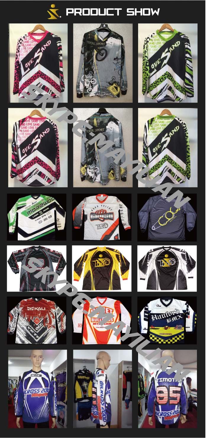 100% Polyester cheap sublimation printing custom mountain bike jersey wholesale with factory price