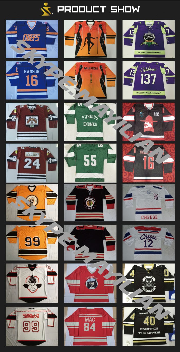 custom name slap shot chiefs hockey jersey wholesale,Fashion Design Sublimation chiefs hockey jersey Supplier