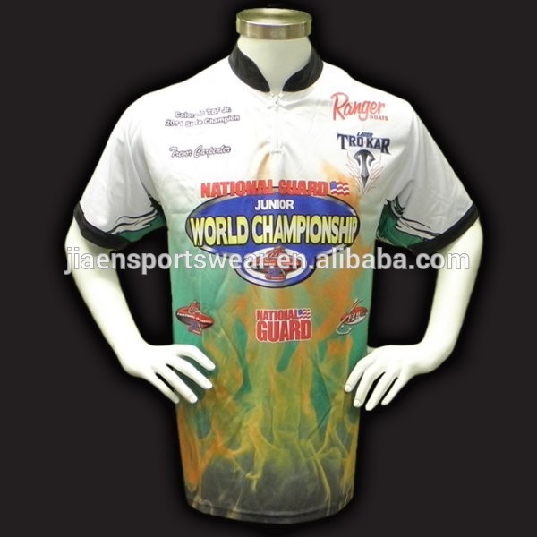 Custom made sublimation tournament Fishing Jerseys Fashion design fishing jersey
