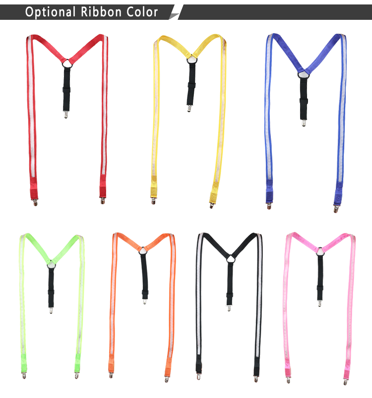 Factory wholesale multicolor flashing LED Suspenders for Party