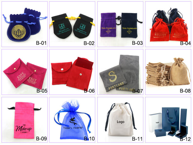 china suppliers custom logo drawstring velvet jewelry pouch