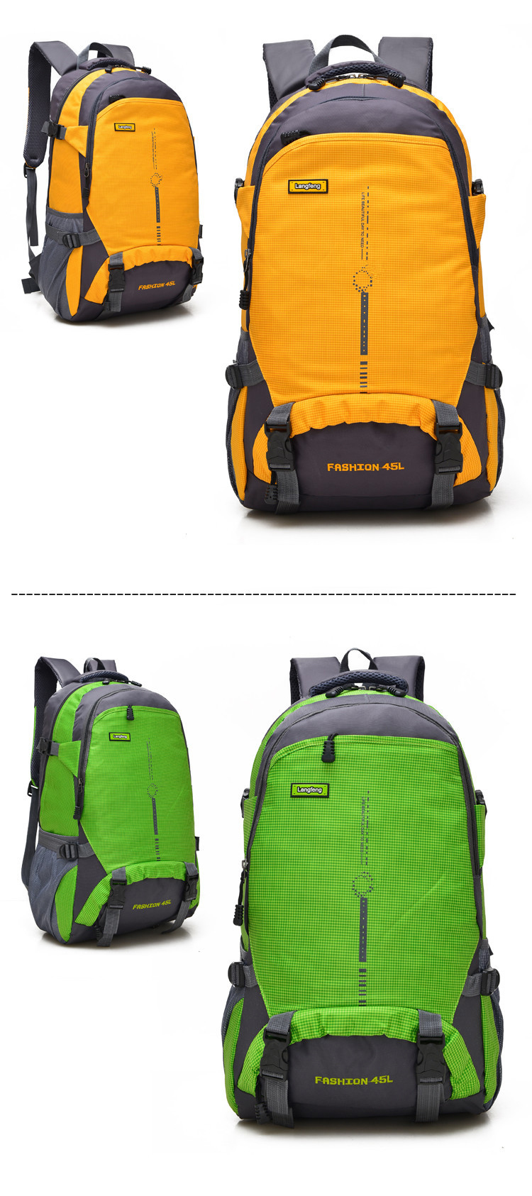 45L 25L Outdoor Backpack Mountaineering Bag Men's and Women's Backpack Sports Travel Laptop School Bag