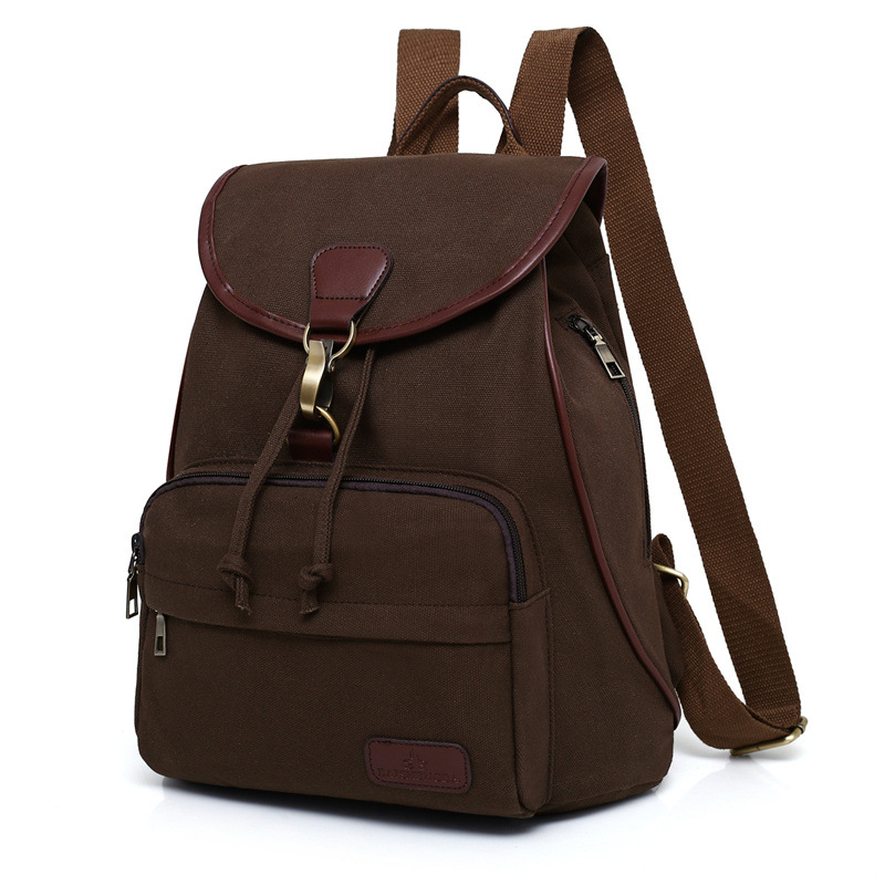Wholesale Casual Vintage Canvas Sschool Bag Drawstring Women Daypack Mini Backpack