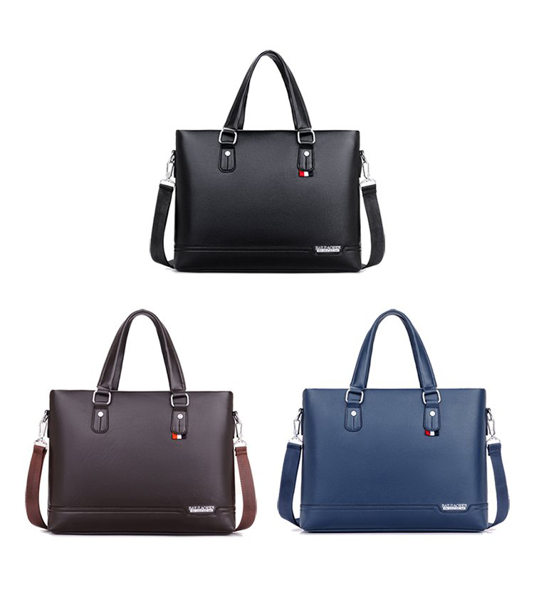 High Quality New Large Capacity Sling Messenger Shoulder Portfolio Men PU Business Laptop Briefcase Bag