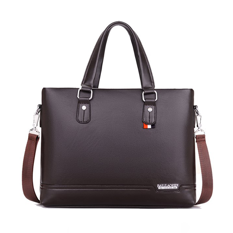 High Quality New Large Capacity Sling Messenger Shoulder Portfolio Men PU Business Laptop Briefcase Bag