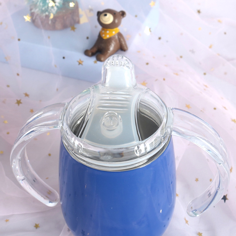 Nozzle Egg Shape Tumbler Double Handle Stainless Steel Sippy Cups Baby Feeding Bottle