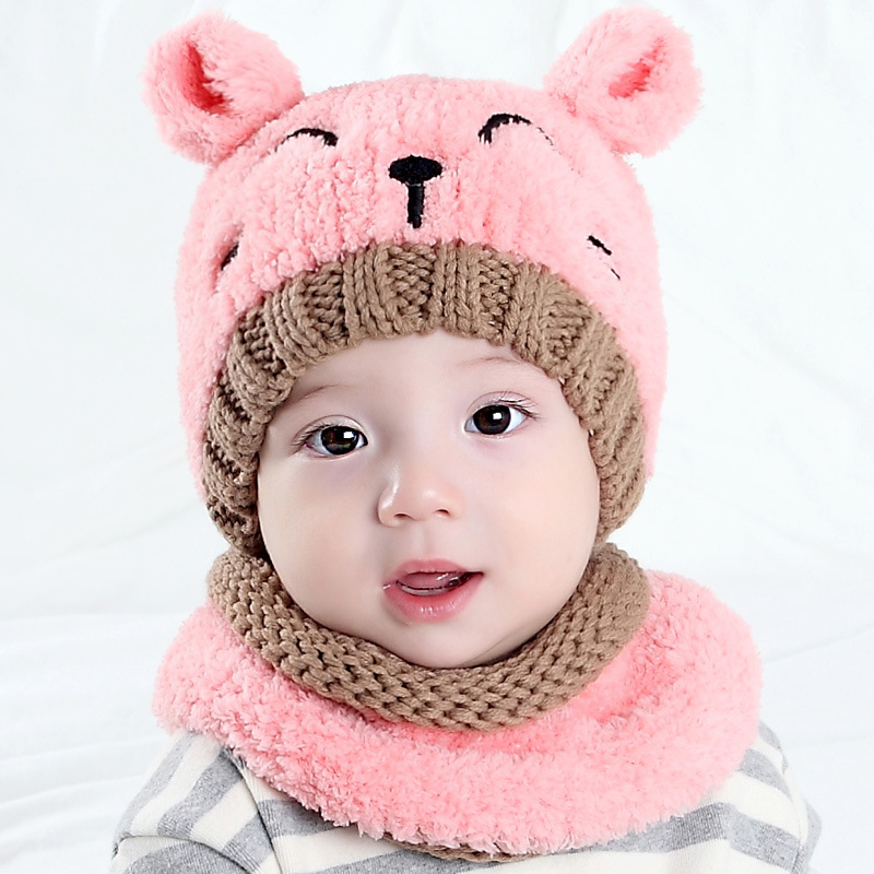 Cheap wholesale custom Knitted Winter Baby Kid Children Beanie Hat  Scarf sets