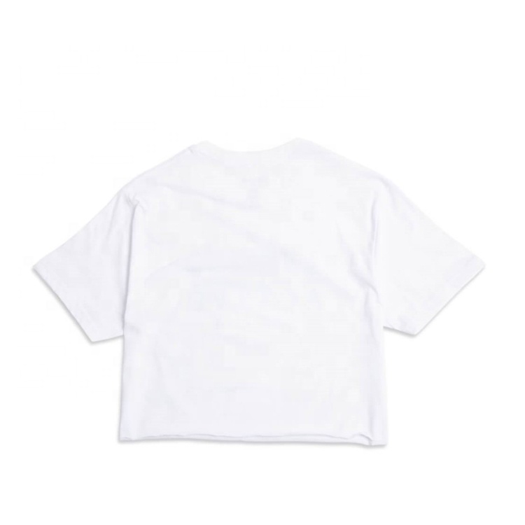 Summer 100% cotton custom plain printing blank women crop top t shirt