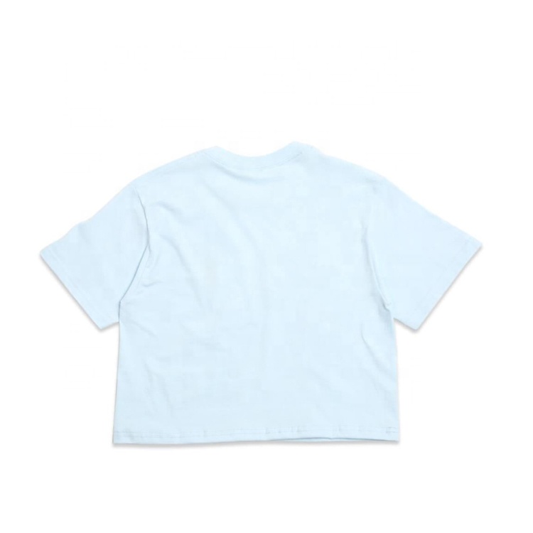 Summer 100% cotton custom plain printing blank women crop top t shirt