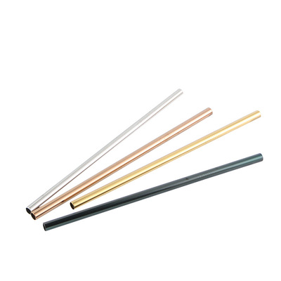 top quality 267mm 304 stainless steel straws food grade stainless steel pipette color suit coffee milk tea beverage straws