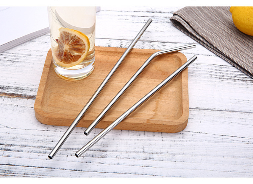 3 straw and 1brush suit Reusable Drinking Straw High Quality 304 Stainless Steel Metal Straw with Cleaner Brush For Mugs