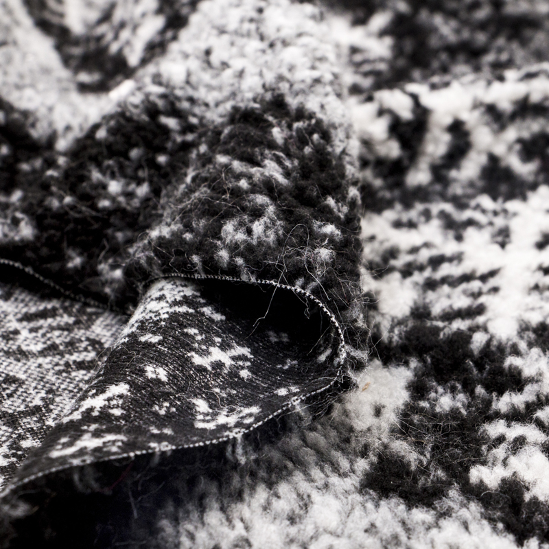 customizable black soft snowflake pattern artificial fur fabric long pile Wool for Garment