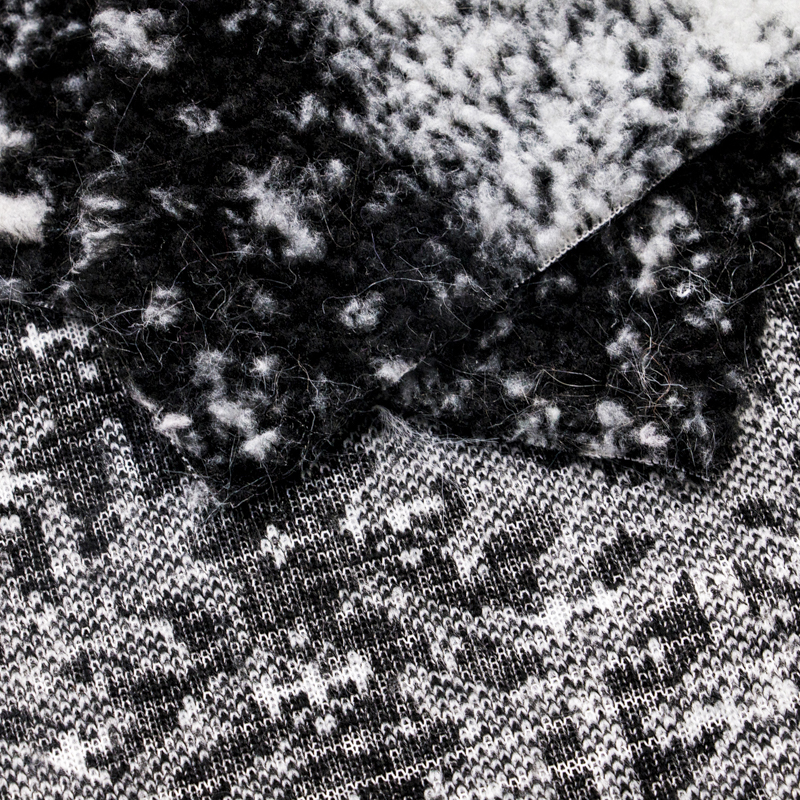 customizable black soft snowflake pattern artificial fur fabric long pile Wool for Garment