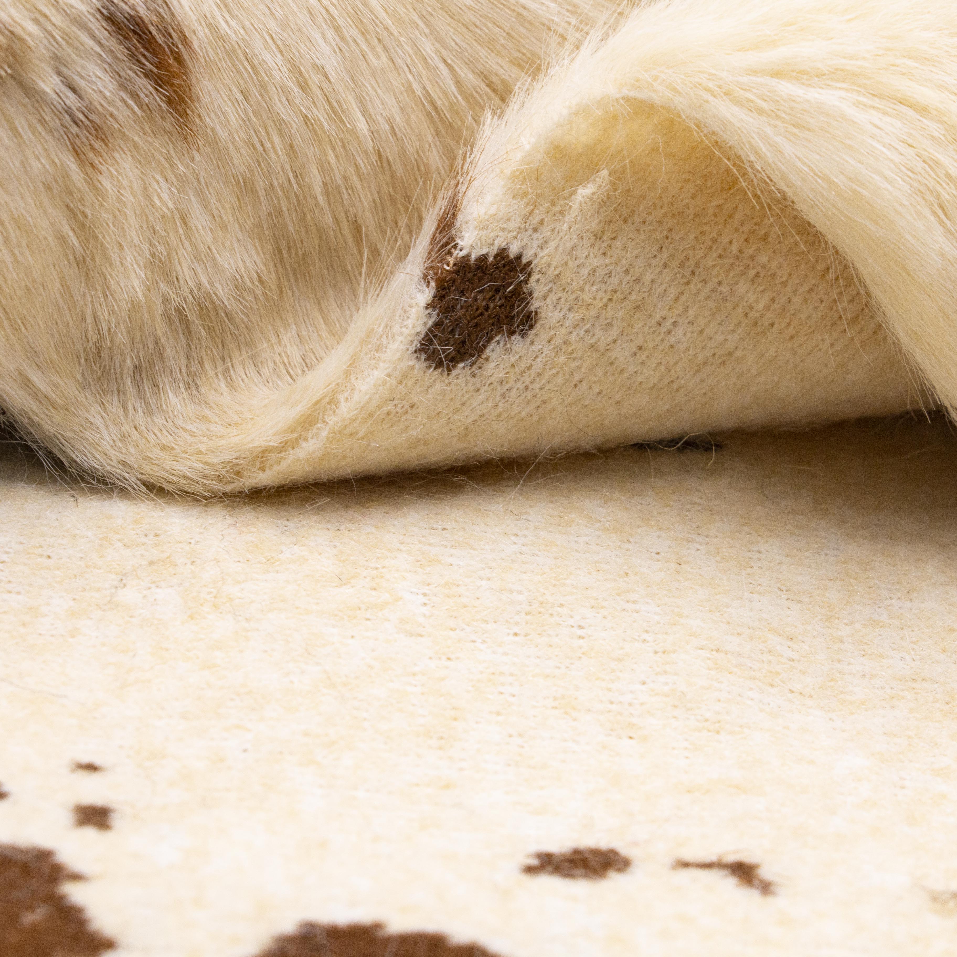 17MM Milk Spot customized designs print faux fur fabric Artificial Faux Fur Fabric for garment