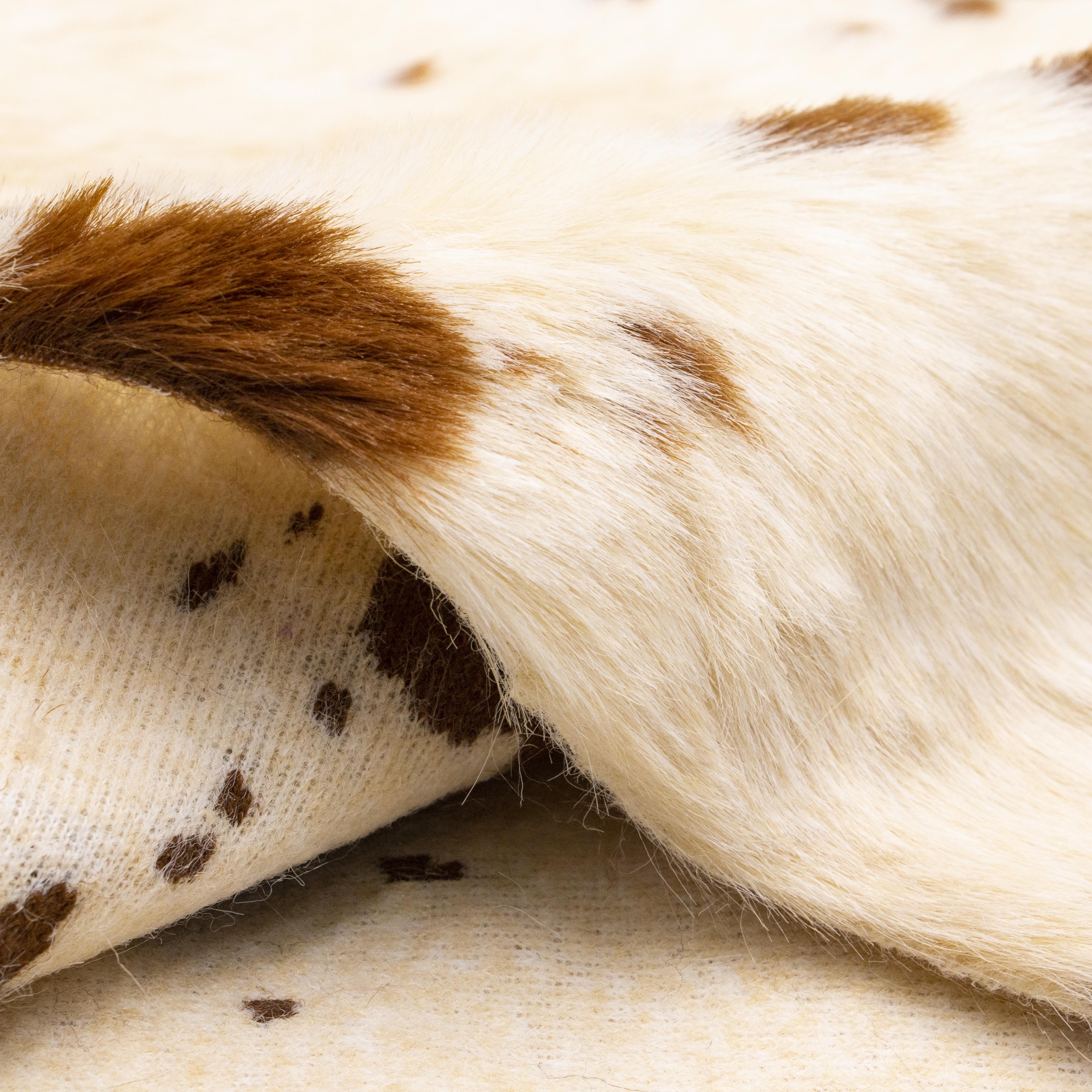 17MM Milk Spot customized designs print faux fur fabric Artificial Faux Fur Fabric for garment