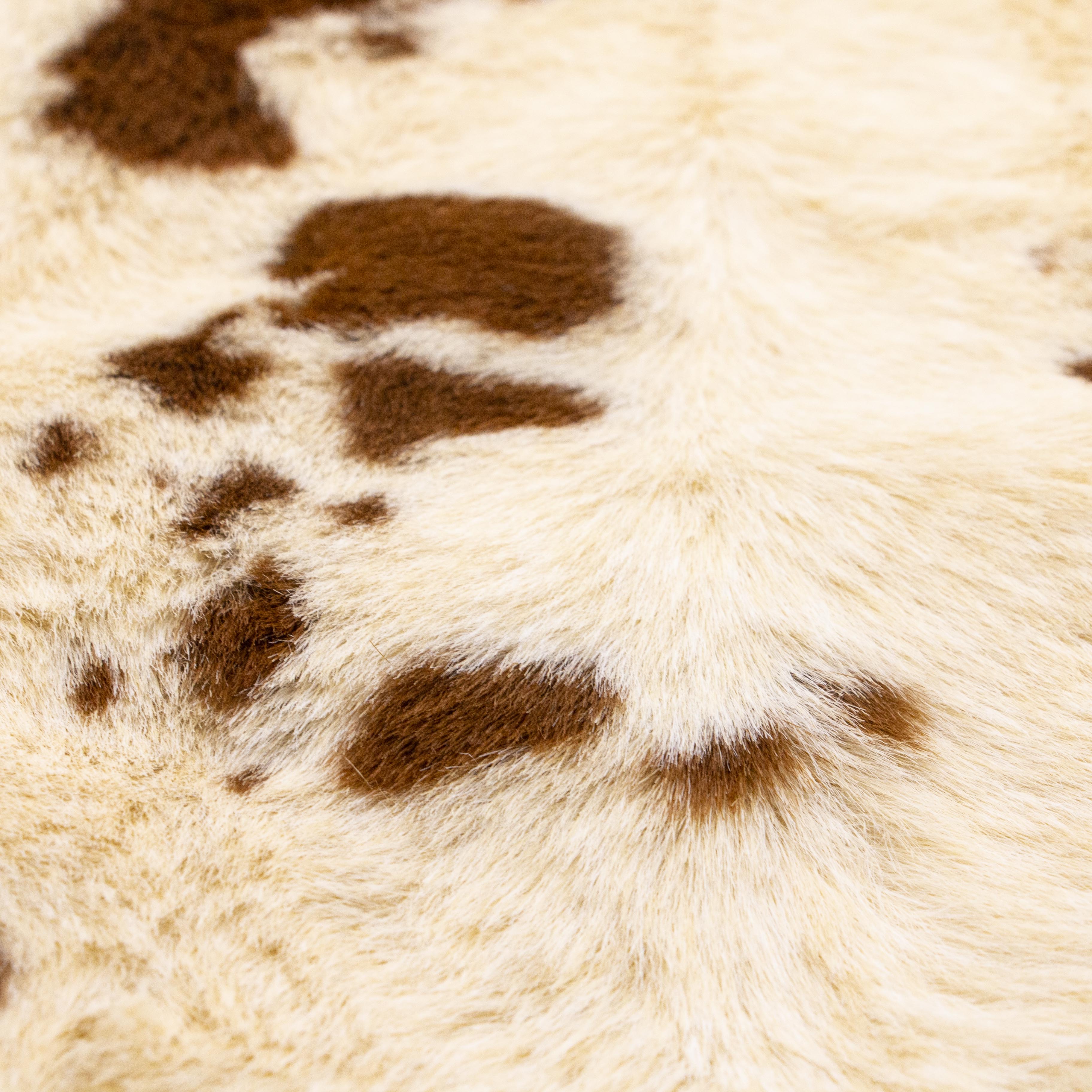 17MM Faux Fur Fabric for garment Home Textile Milk Spot print faux fur fabric Artificial