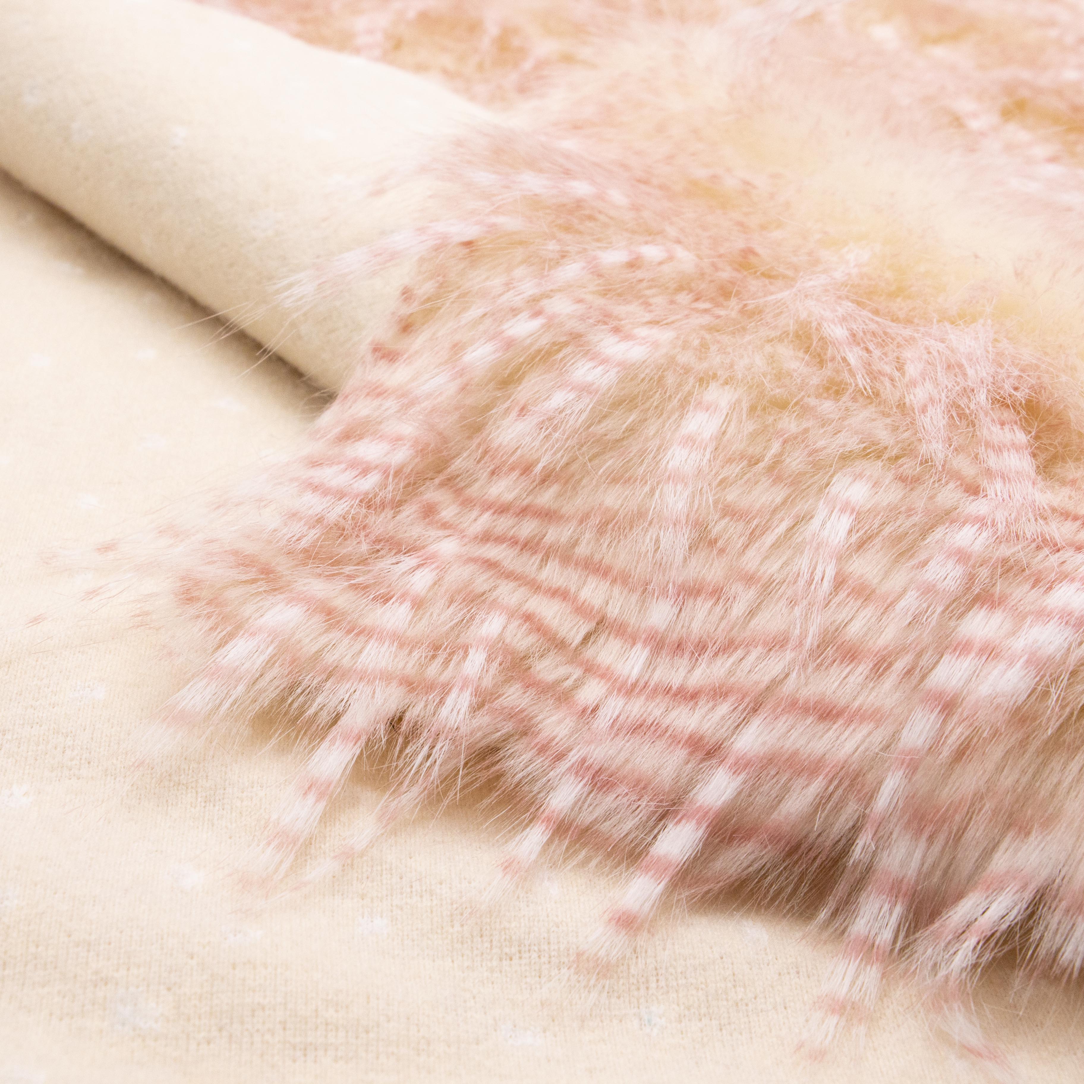 Manufacturer Cheap Price Pink   Plush Long Pile Artificial Faux Fur  For Garment Home Textile Fabric