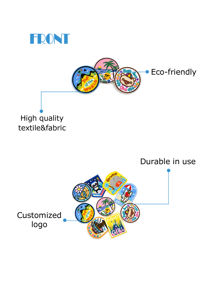 Wholesale  Custom Embroidery Heat Patch Logo for Clothing