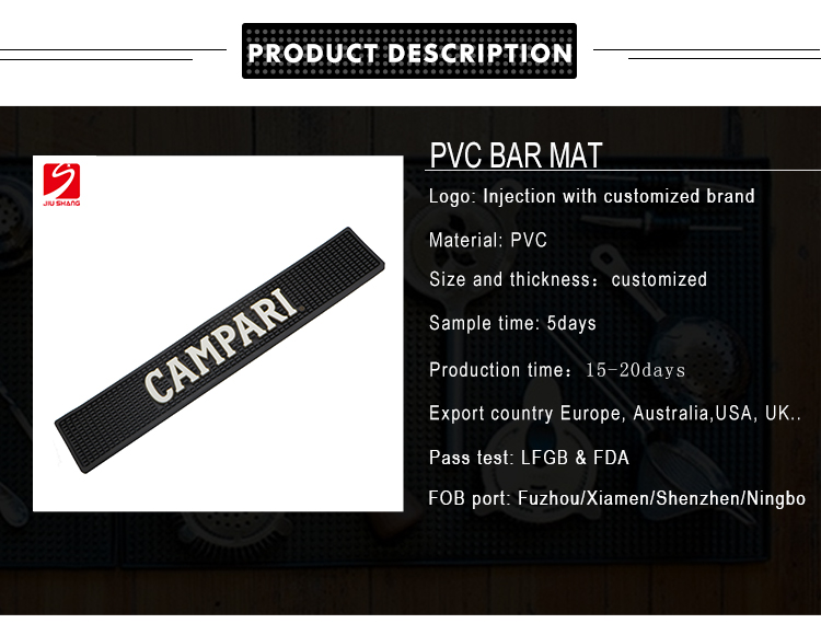 recycle pvc campari crown royal bar mat coaster