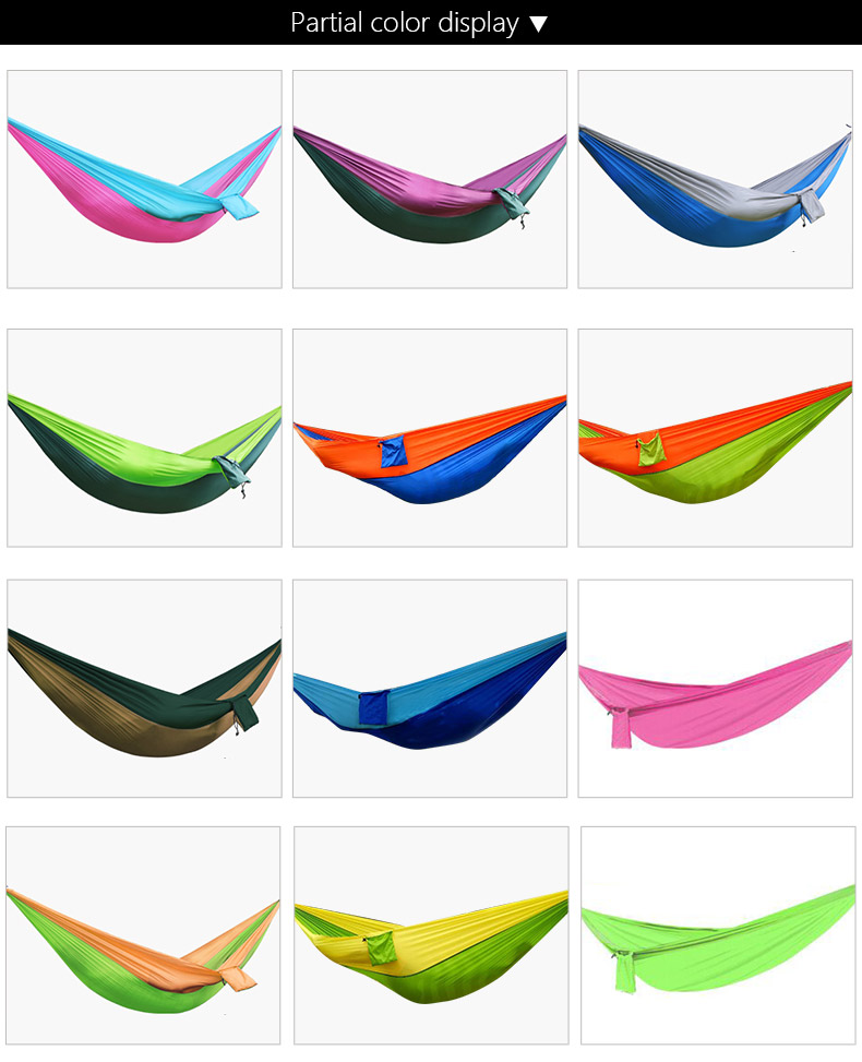 Woqi hot sell hammock,Double Parachute Camping Hammock,Ultralight Portable Nylon Parachute Hammock for Light