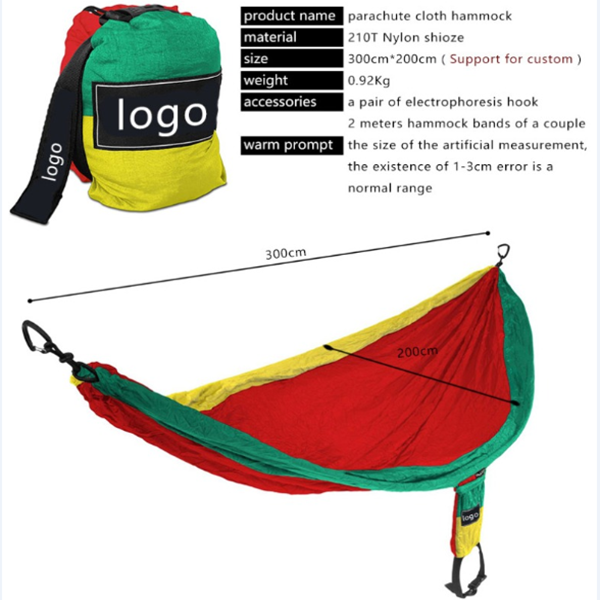 Woqi OEM Competitive Price Parachute Hammock Wholesale Camping Hammock Tent Nylon Hammock Swings