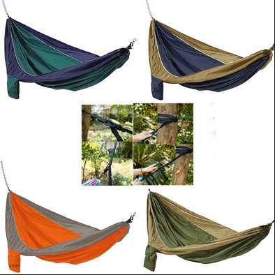 Woqi Camping hammock made from parachute material with loop tree straps