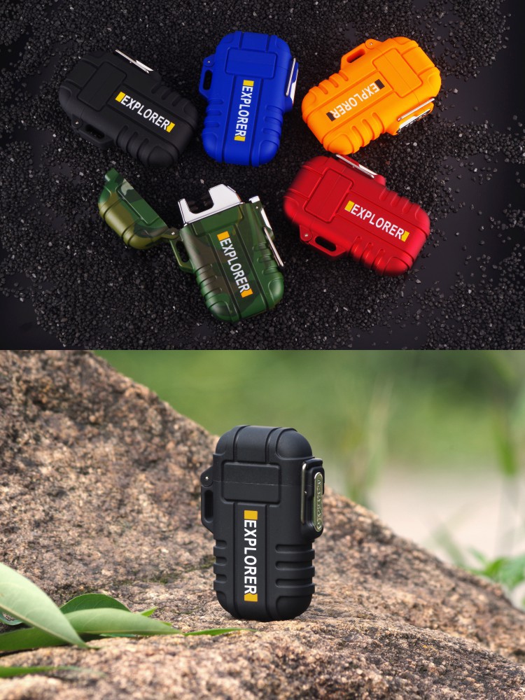 Waterproof and Windproof Outdoor Camouflage  Rechargeable Electronic USB Lighter for Wholesale