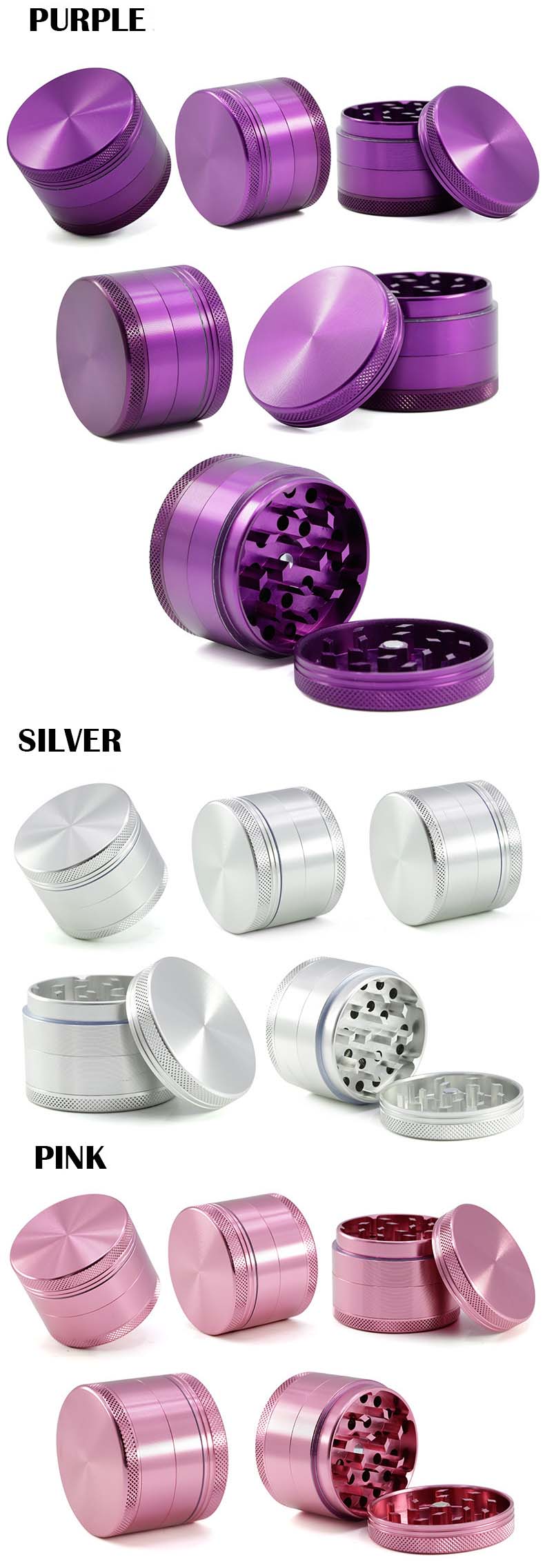 4  Layer 50mm Diameter Aluminum Alloy Metal Grinder Weed for Wholesale
