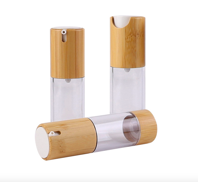 50ml Airless Bamboo Bottle with Pump Cap for Wholesale