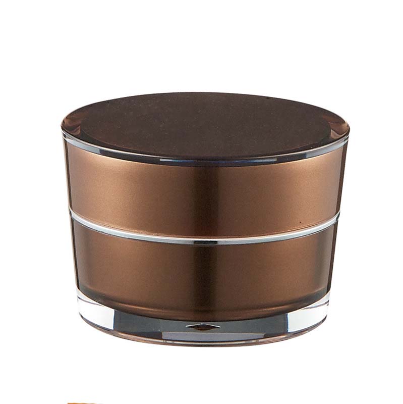 Brown Color Acrylic Frost Cosmetic Face Scrub Jar for Cream with Lid